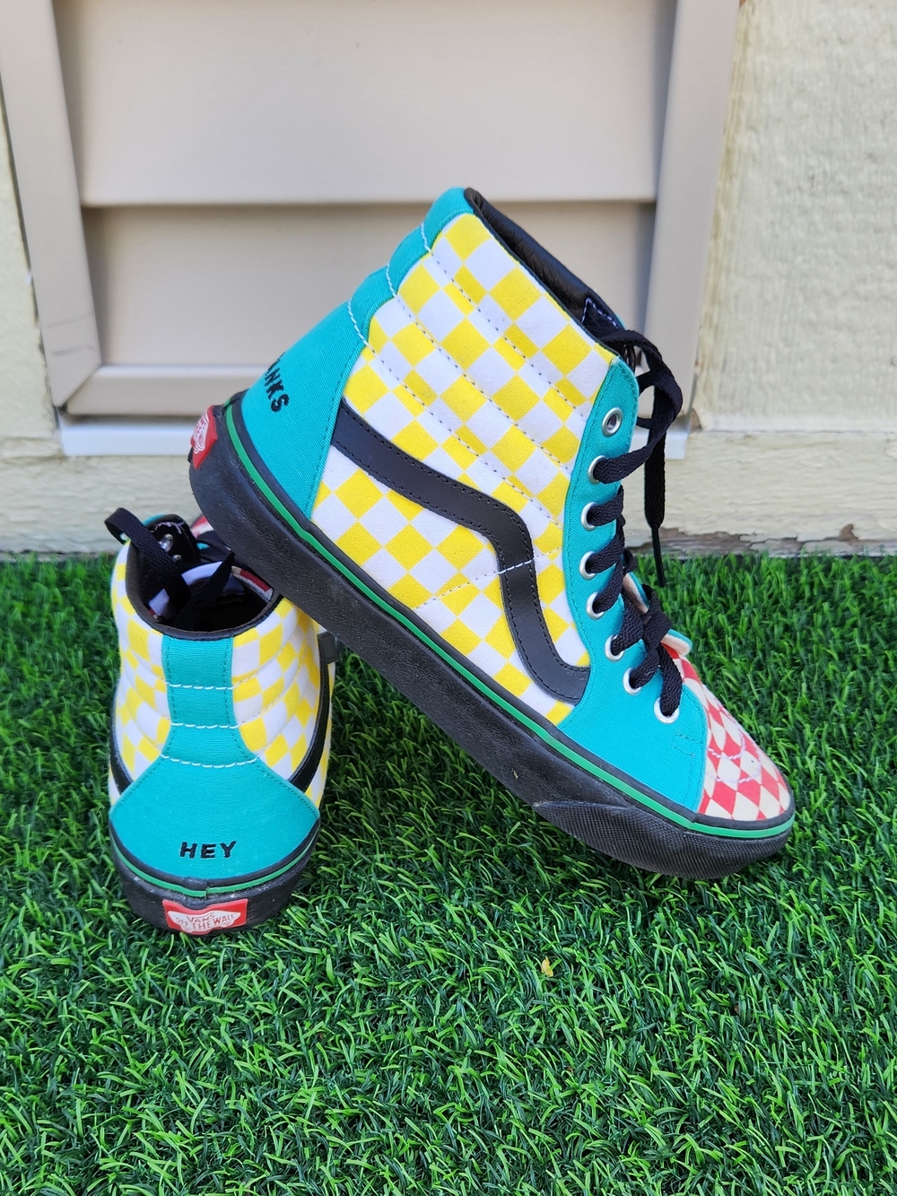 Vans Sk8-Hi Checkerboard High-Top Sneakers Multicolor Men’s 7.5 / Women's 9